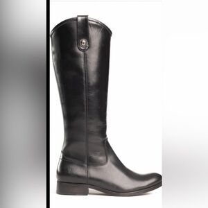 Black Leather Riding Boot - Frye Melissa
